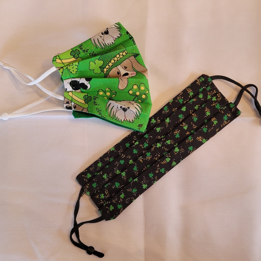 Set of 2 St. Patrick's Day facemasks